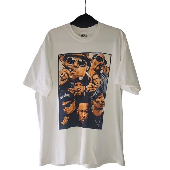 West Coast East Coast Rap Music T-Shirt 100% Cotton